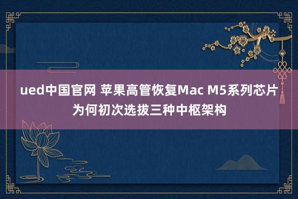 ued中国官网 苹果高管恢复Mac M5系列芯片为何初次选拔三种中枢架构