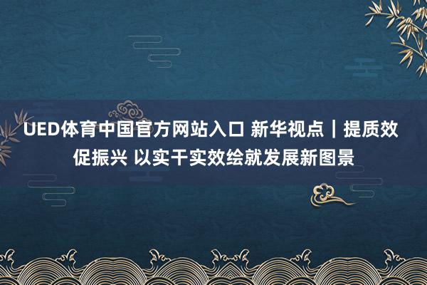 UED体育中国官方网站入口 新华视点｜提质效 促振兴 以实干实效绘就发展新图景