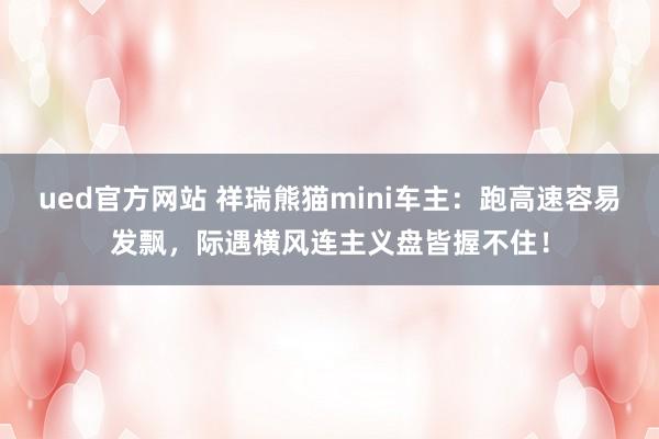 ued官方网站 祥瑞熊猫mini车主：跑高速容易发飘，际遇横风连主义盘皆握不住！