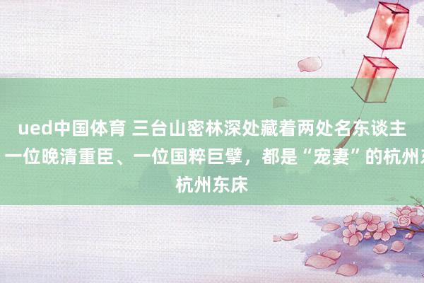 ued中国体育 三台山密林深处藏着两处名东谈主墓，一位晚清重臣、一位国粹巨擘，都是“宠妻”的杭州东床