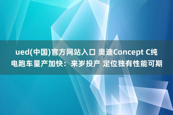 ued(中国)官方网站入口 奥迪Concept C纯电跑车量产加快：来岁投产 定位独有性能可期