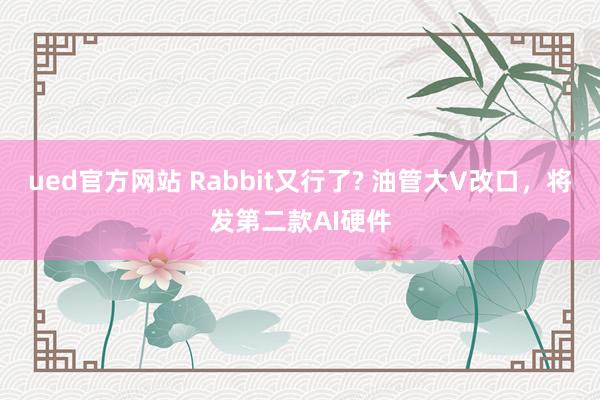ued官方网站 Rabbit又行了? 油管大V改口，将发第二款AI硬件