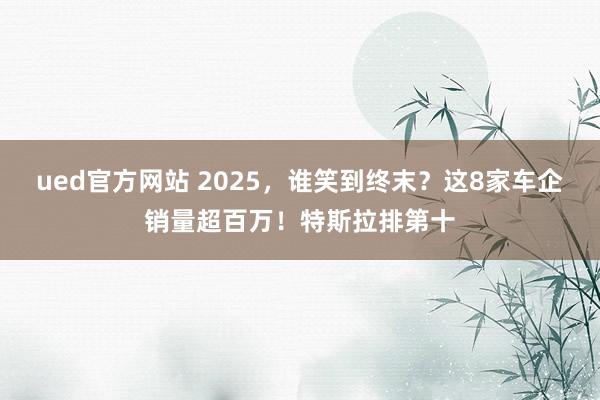 ued官方网站 2025，谁笑到终末？这8家车企销量超百万！特斯拉排第十