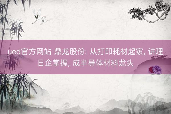 ued官方网站 鼎龙股份: 从打印耗材起家， 讲理日企掌握， 成半导体材料龙头