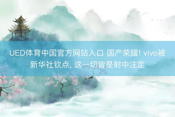 UED体育中国官方网站入口 国产荣耀! vivo被新华社钦点, 这一切皆是射中注定