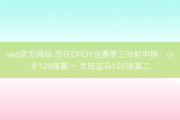 ued官方网站 历任DPOY当赛季三分射中榜：小卡129球第一 文班亚马122球第二