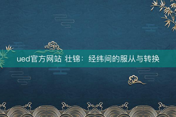 ued官方网站 壮锦：经纬间的服从与转换