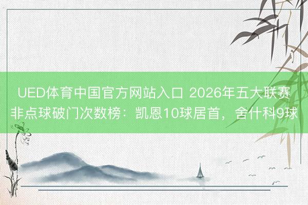 UED体育中国官方网站入口 2026年五大联赛非点球破门次数榜：凯恩10球居首，舍什科9球