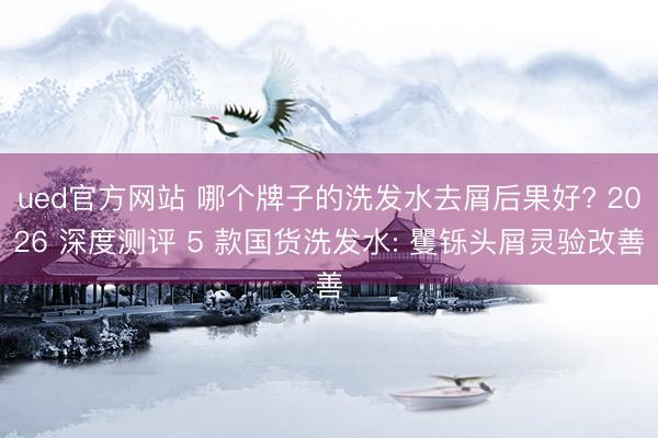 ued官方网站 哪个牌子的洗发水去屑后果好? 2026 深度测评 5 款国货洗发水: 矍铄头屑灵验改善