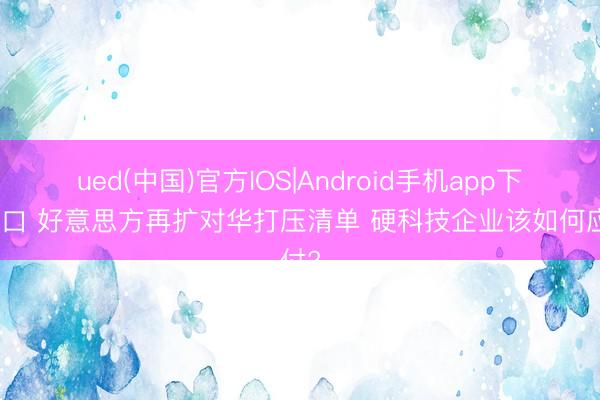 ued(中国)官方IOS|Android手机app下载入口 好意思方再扩对华打压清单 硬科技企业该如何应付?