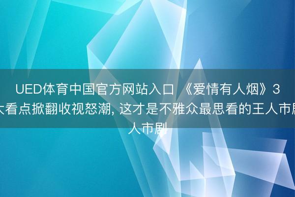 UED体育中国官方网站入口 《爱情有人烟》3大看点掀翻收视怒潮， 这才是不雅众最思看的王人市剧